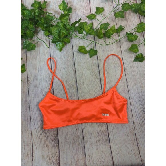 Triangl Women's BRIGHT NEON ORANGE Bikini Top Clasp Back Size XXSmall - Picture 2 of 6